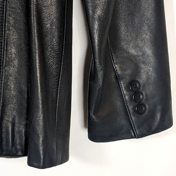 Preview Collection Genuine Lamb Skin Leather Button Up Jacket Blazer Size Large - Picture 4 of 13